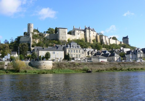 Chinon castle from the river